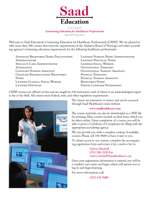 Continuing Education Registration Form