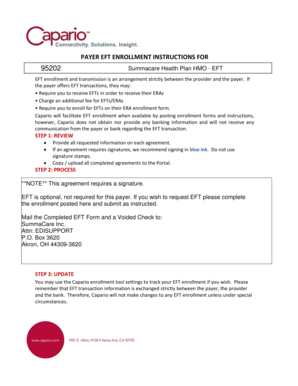 SummaCare EFT Authorization Agreement