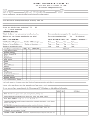 Medical History Questionnaire