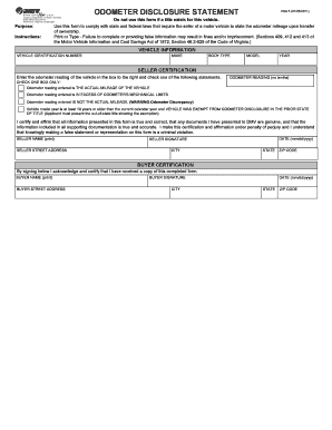 Odometer Disclosure Statement VSA 5
