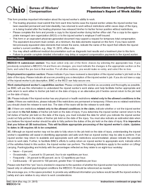 Physician's Report of Work Ability