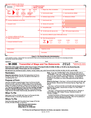 Form W-3SS Transmittal of Wage and Tax Statements
