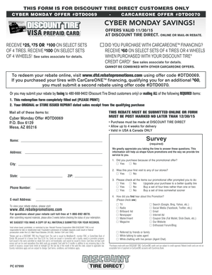 Discount Tire Cyber Monday Rebate Form