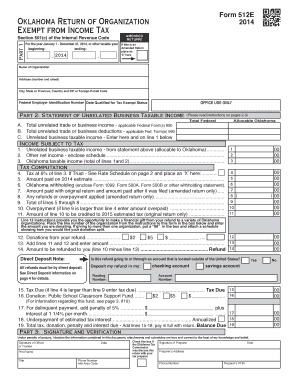 Oklahoma Form 512E 2014