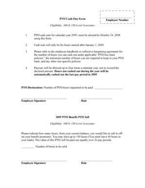 PTO Cash-Out Form