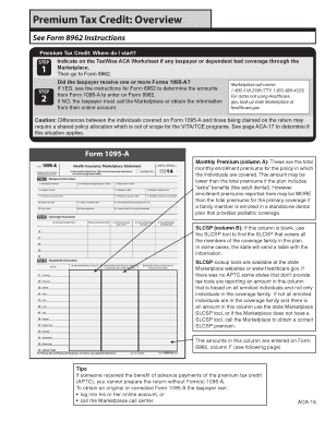 Premium Tax Credit Form 8962