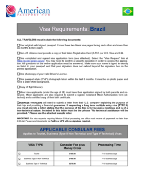 Brazil Visa Application Form