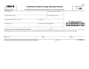 IRS Form 1094-B Transmittal