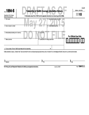 IRS Form 1094-B Transmittal