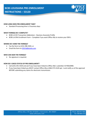 BCBS Louisiana Pre-Enrollment Form