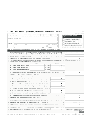 Form 941 Employer's Quarterly Federal Tax Return