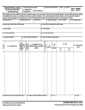Inventory Disposal Schedule Form 1428
