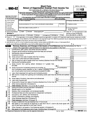 Form 990-EZ 2012