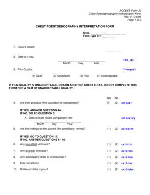 Chest Roentgenography Interpretation Form