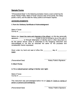 Texas Notary Public Forms