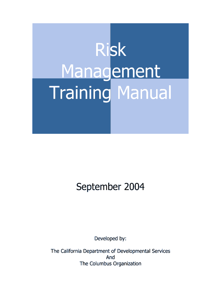 Fillable Online dds ca Full Document - Risk Management Training Manual