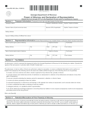 Georgia Power of Attorney and Declaration of Representative