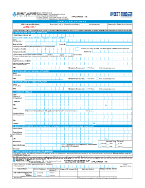 SBI Mutual Fund Application Form