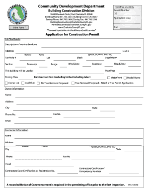 Florida Construction Permit Application