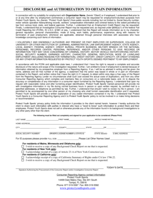 Employment Background Check Authorization Form