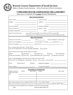 Landlord Verification Form