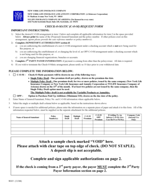 New York Life Check-O-Matic Request Form