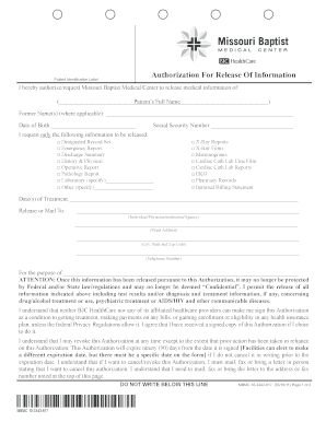 Authorization For Release Of Information