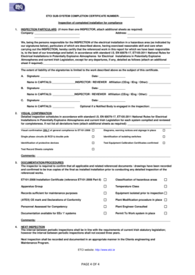 ETCI Sub-System Completion Certificate