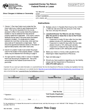 Washington State Leasehold Excise Tax Return