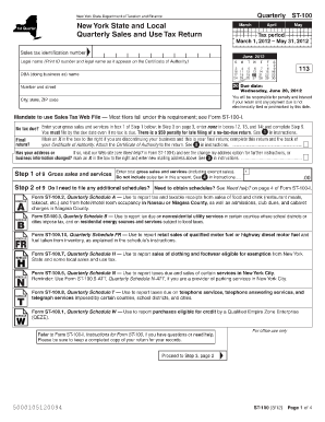New York State Quarterly Sales and Use Tax Return