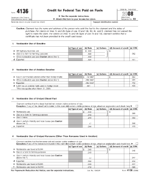 Form 4136 Credit for Federal Tax Paid on Fuels