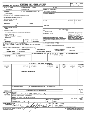 US Federal Order for Supplies or Services