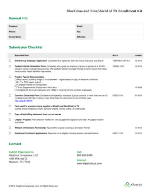 BlueCross BlueShield of TX Small Group Employer Application