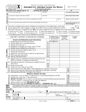 Amended US Individual Income Tax Return