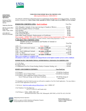 Revised amp Effective 10012011 - aphis usda