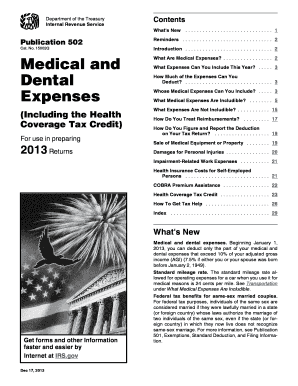 IRS Publication 502 Medical Expenses