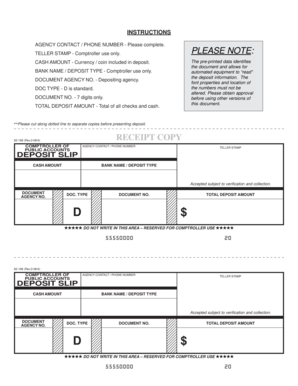 Bank Deposit Slip