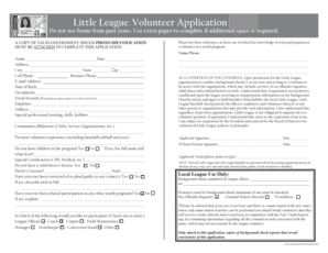 Little League Volunteer Application