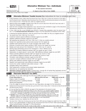 Form 6251 Alternative Minimum Tax