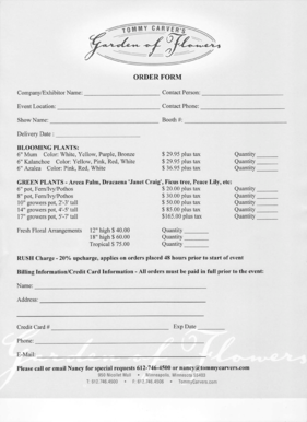 Event Order Form