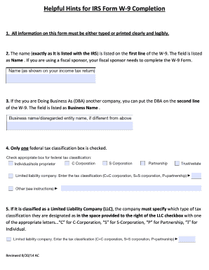 IRS Form W-9 Completion Guide