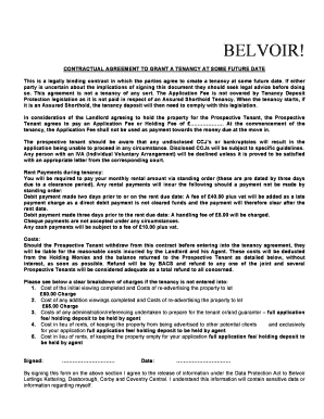 UK Future Tenancy Contractual Agreement