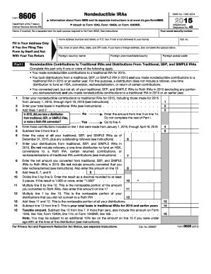 IRS Form 8606 Nondeductible IRAs