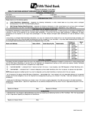 Health Savings Account Beneficiary Designation Form
