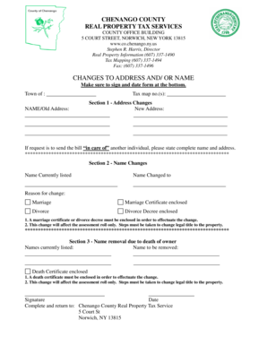 Chenango County Real Property Tax Service Form