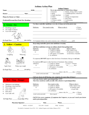 Asthma Action Plan Form