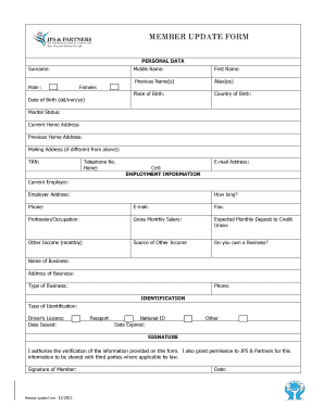 Member Update Form
