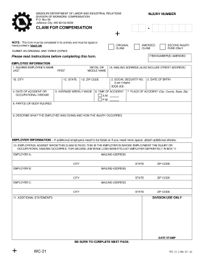 Missouri Workers' Compensation Claim Form
