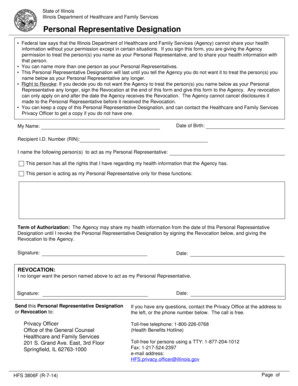 Illinois Personal Representative Designation Form