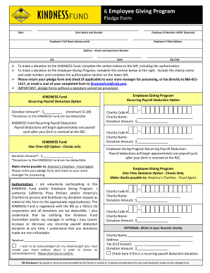 Employee Giving Program Pledge Form